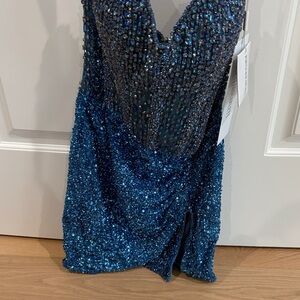 Portia and Scarlett Blue Sequin Mini Dress